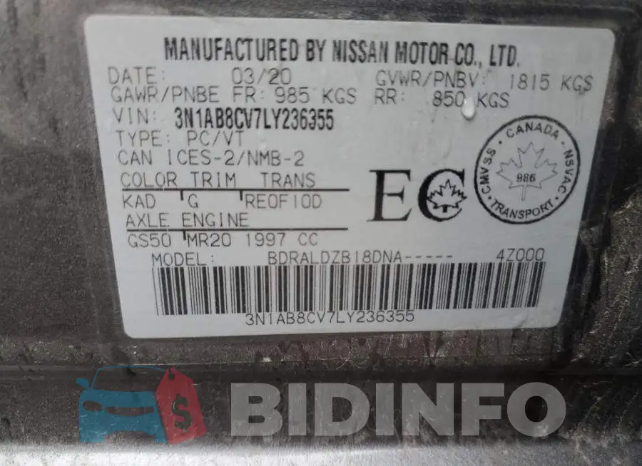 3N1AB8CV7LY236355 Photo# 12