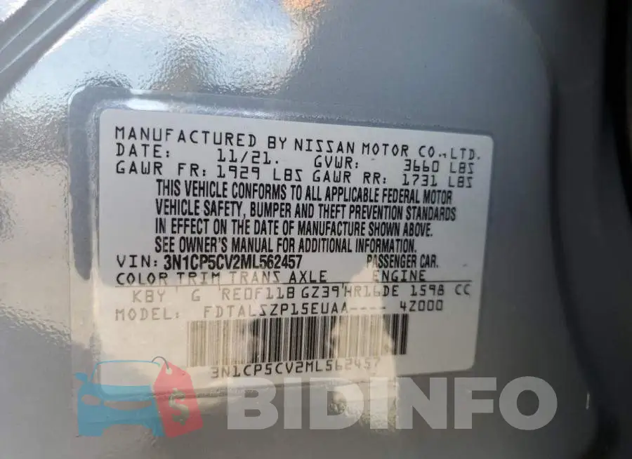 3N1CP5CV2ML562457 Photo# 12