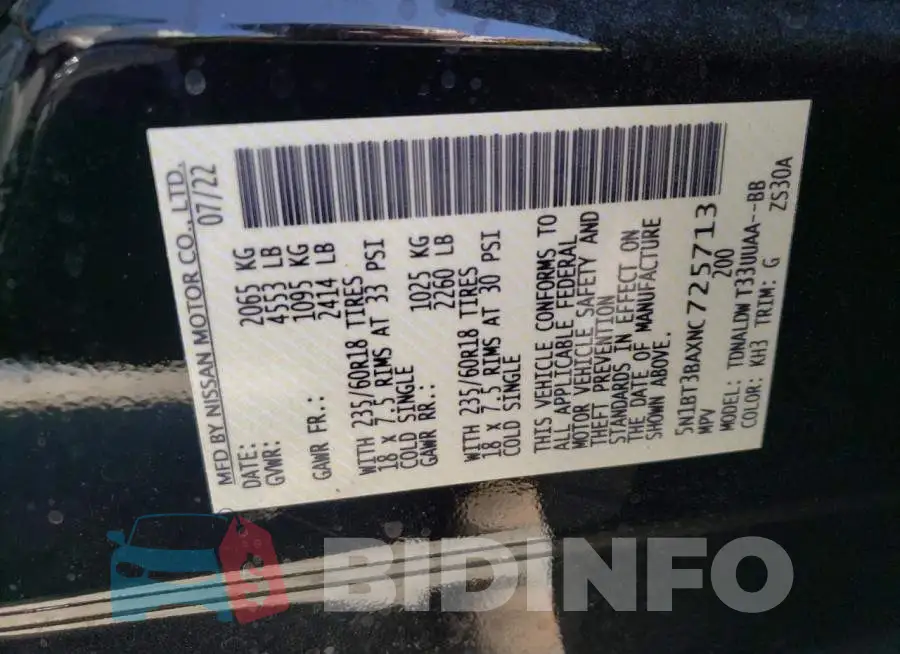 5N1BT3BAXNC725713 Photo# 13