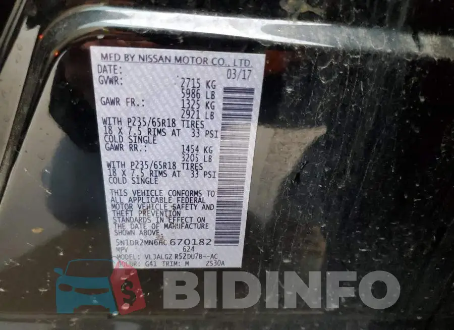 5N1DR2MN6HC670182 Photo# 12