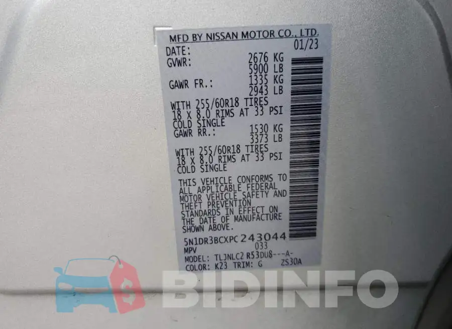 5N1DR3BCXPC243044 Photo# 14