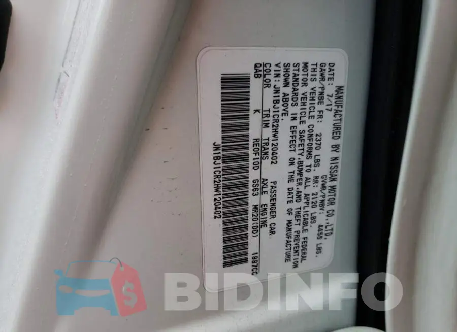 JN1BJ1CR2HW120402 Photo# 13
