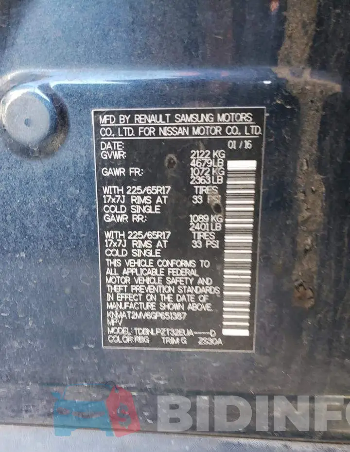 KNMAT2MV6GP651387 Photo# 13