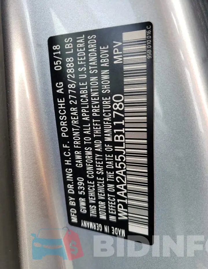 WP1AA2A55JLB11780 Photo# 12