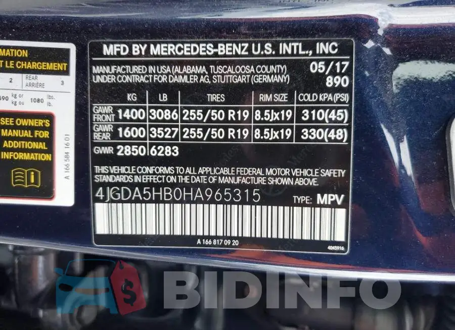 4JGDA5HB0HA965315 Photo# 13
