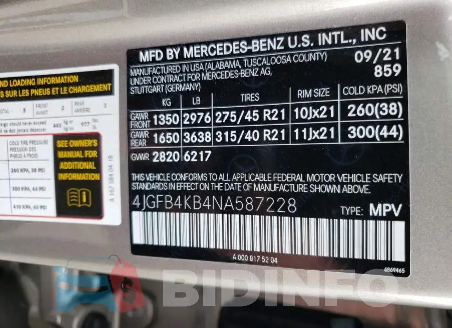 4JGFB4KB4NA587228 Photo# 12