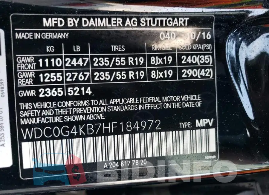 WDC0G4KB7HF184972 Photo# 13