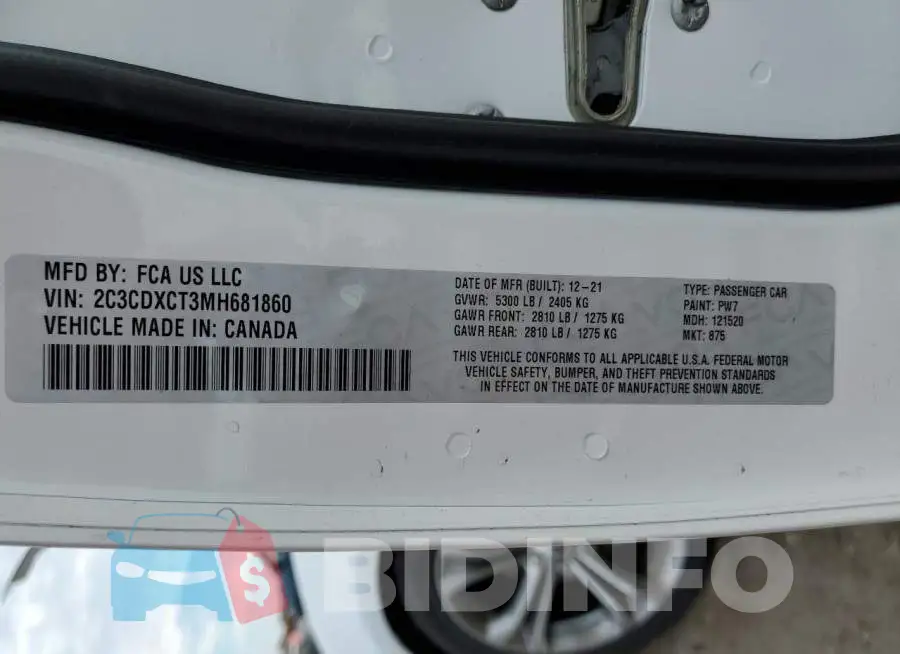 2C3CDXCT3MH681860 Photo# 12