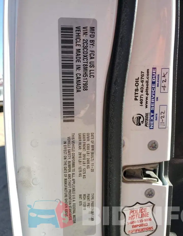 2C3CDXCT8MH517908 Photo# 12