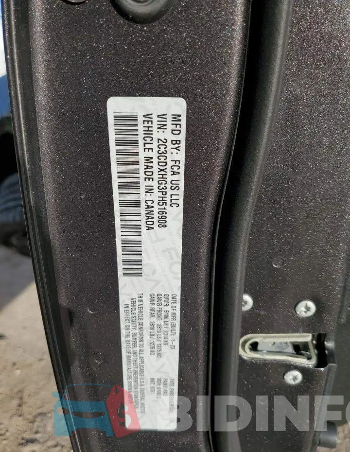 2C3CDXHG3PH516908 Photo# 12