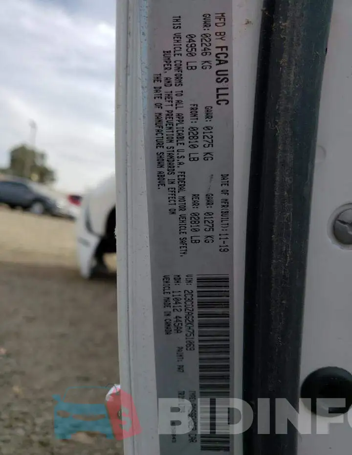 2C3CDZAG2KH751069 Photo# 13