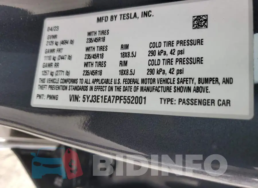 5YJ3E1EA7PF552001 Photo# 12