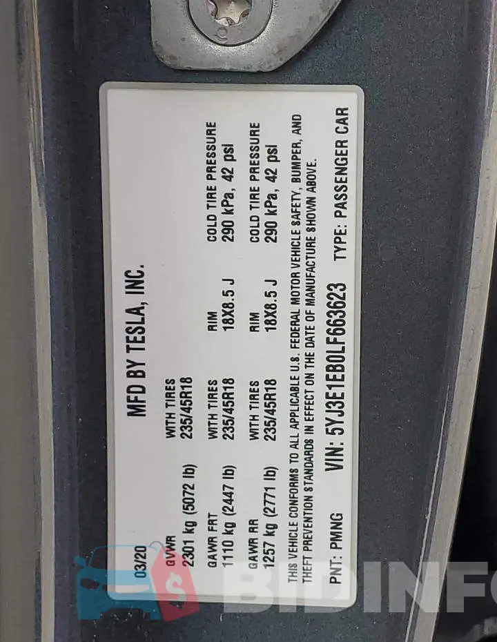 5YJ3E1EB0LF663623 Photo# 12
