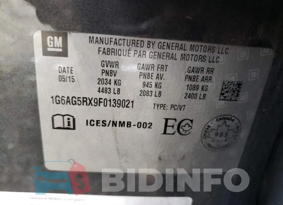 1G6AG5RX9F0139021 Photo# 13