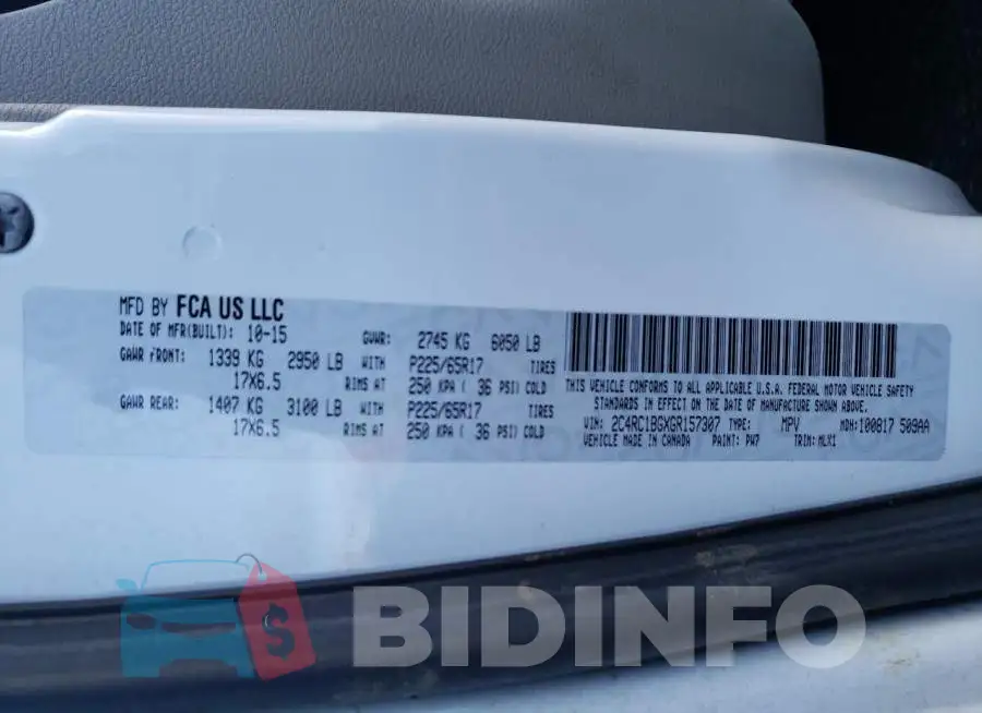 2C4RC1BGXGR157307 Photo# 13