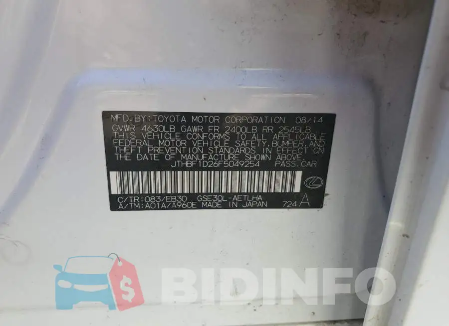 JTHBF1D26F5049254 Photo# 13
