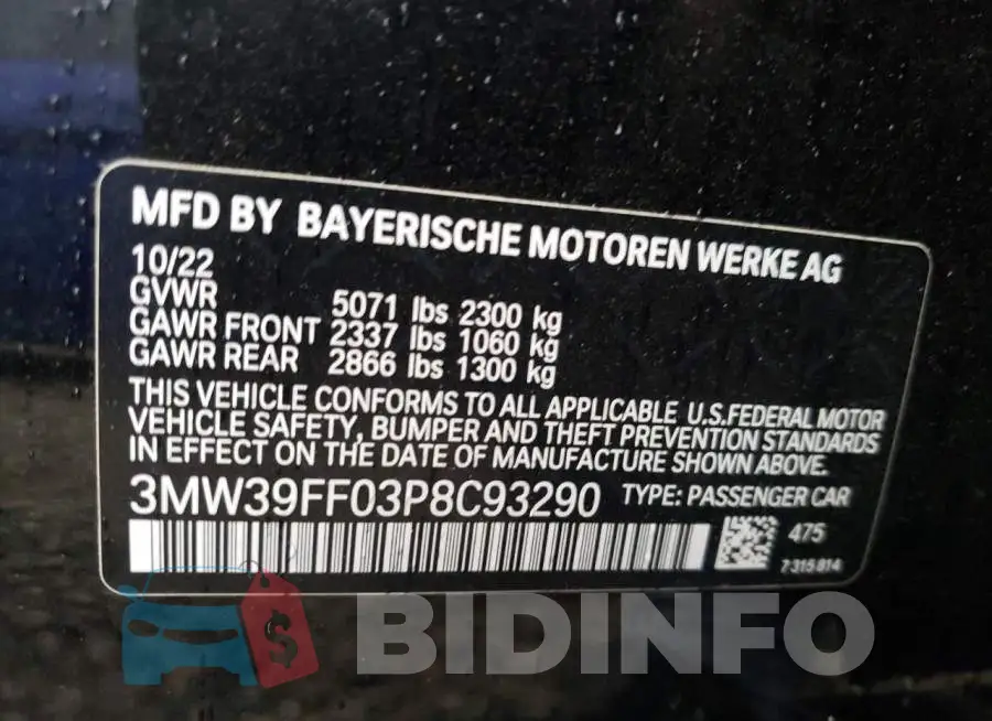 3MW39FF03P8C93290 Photo# 12