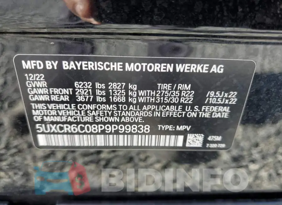 5UXCR6C08P9P99838 Photo# 13