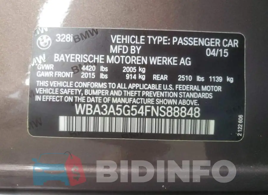 WBA3A5G54FNS88848 Photo# 12
