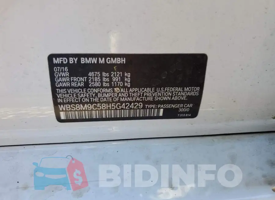 WBS8M9C58H5G42429 Photo# 12