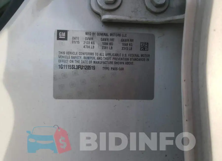 1G1115SL3FU120519 Photo# 12
