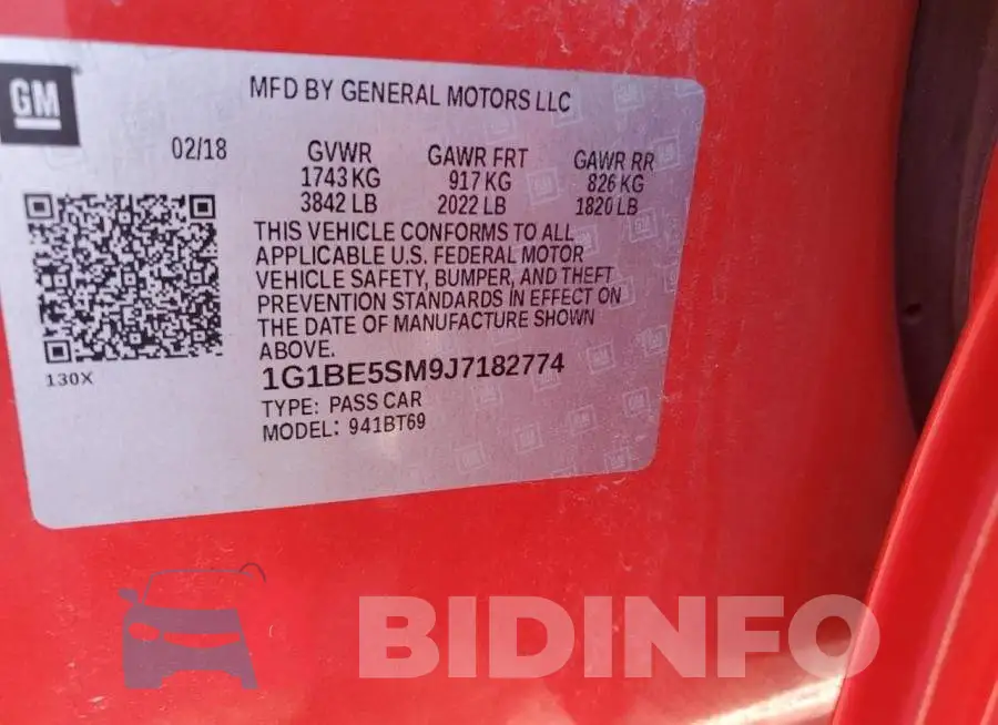1G1BE5SM9J7182774 Photo# 12