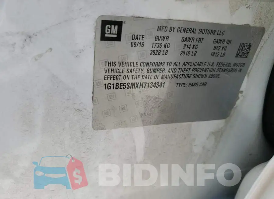 1G1BE5SMXH7134341 Photo# 12