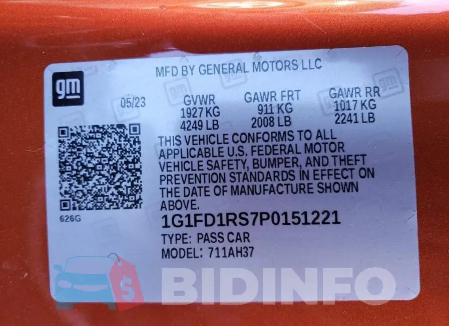 1G1FD1RS7P0151221 Photo# 12
