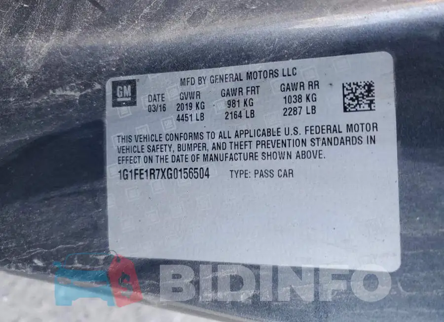 1G1FE1R7XG0156504 Photo# 12