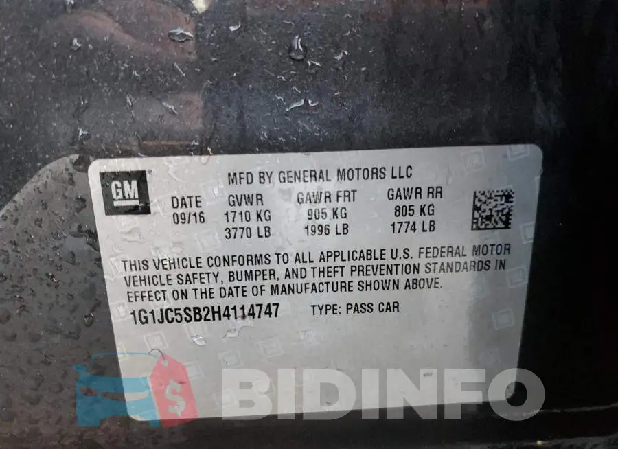 1G1JC5SB2H4114747 Photo# 13