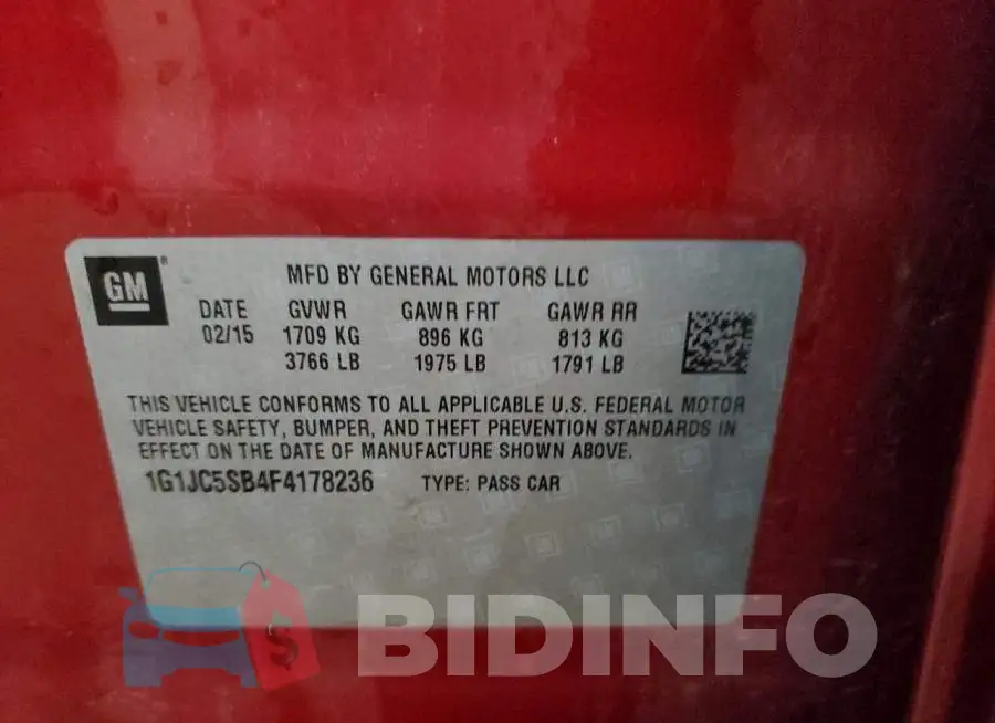1G1JC5SB4F4178236 Photo# 12