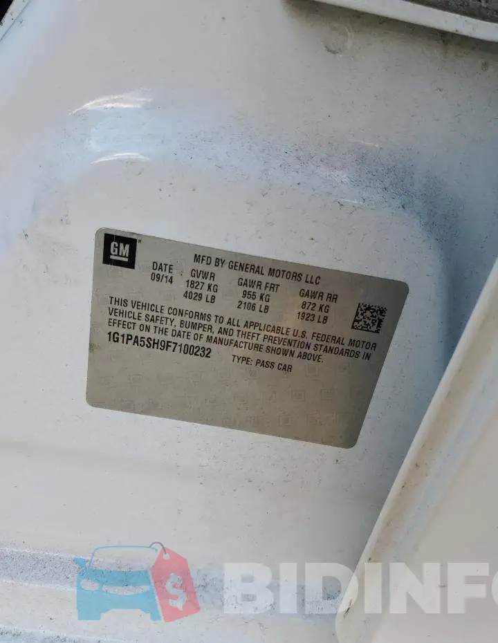 1G1PA5SH9F7100232 Photo# 12
