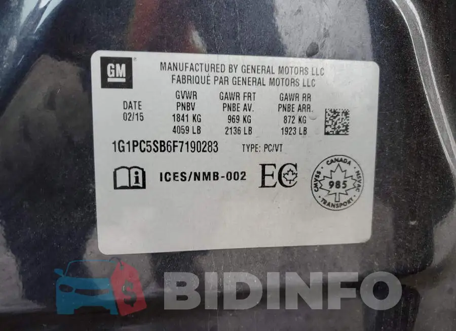 1G1PC5SB6F7190283 Photo# 13