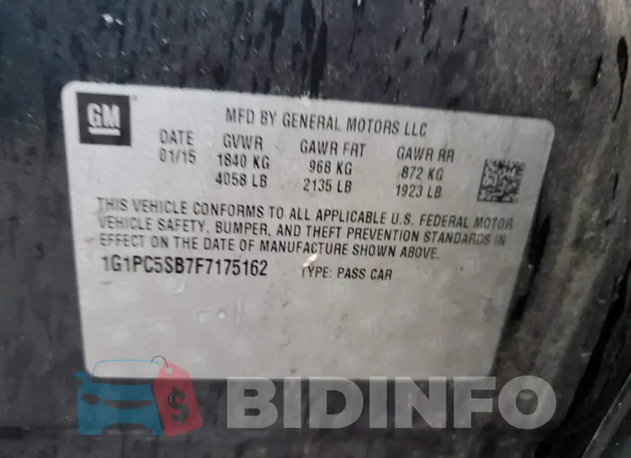 1G1PC5SB7F7175162 Photo# 12