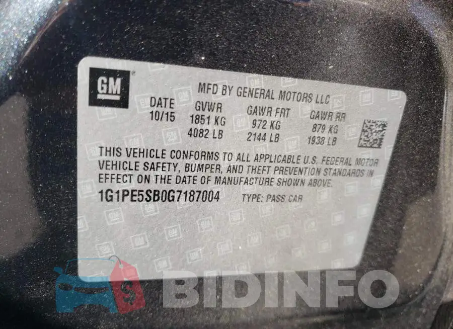 1G1PE5SB0G7187004 Photo# 12