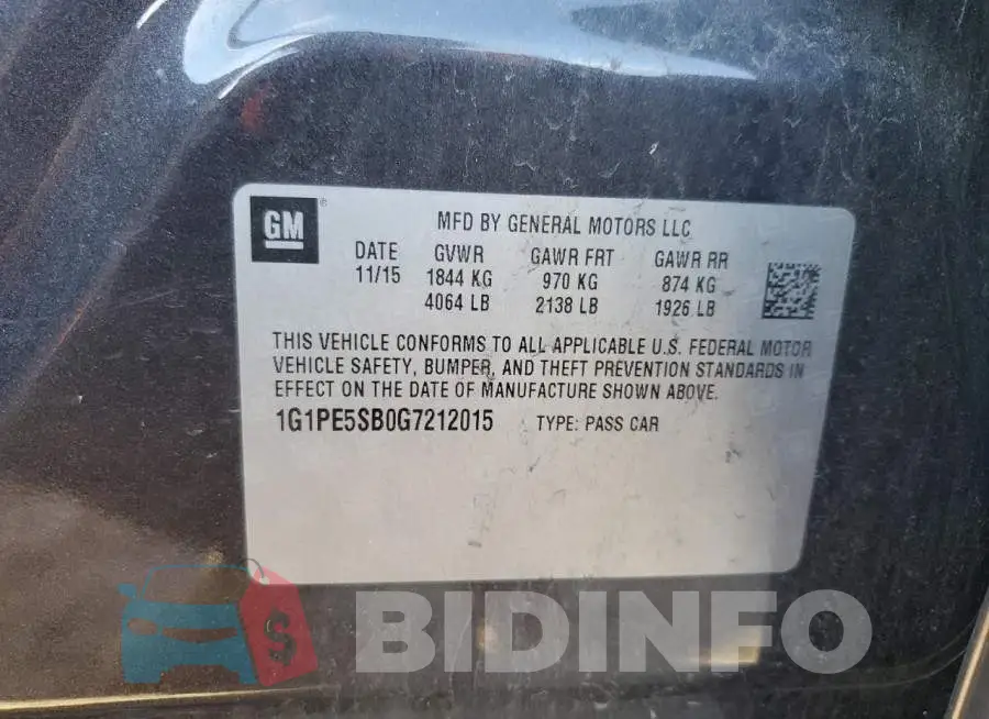 1G1PE5SB0G7212015 Photo# 12