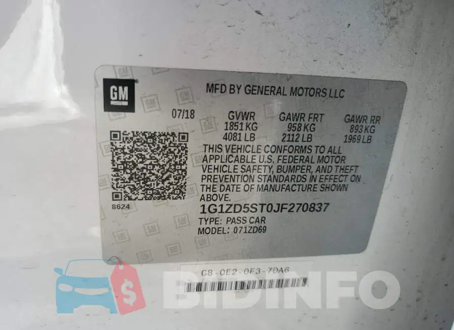 1G1ZD5ST0JF270837 Photo# 12