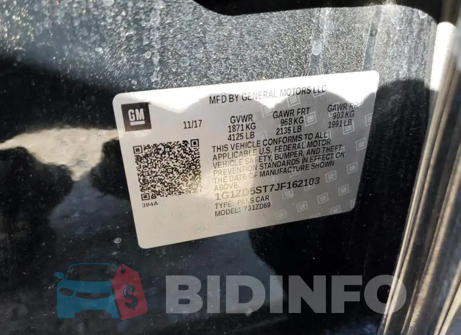 1G1ZD5ST7JF162103 Photo# 12