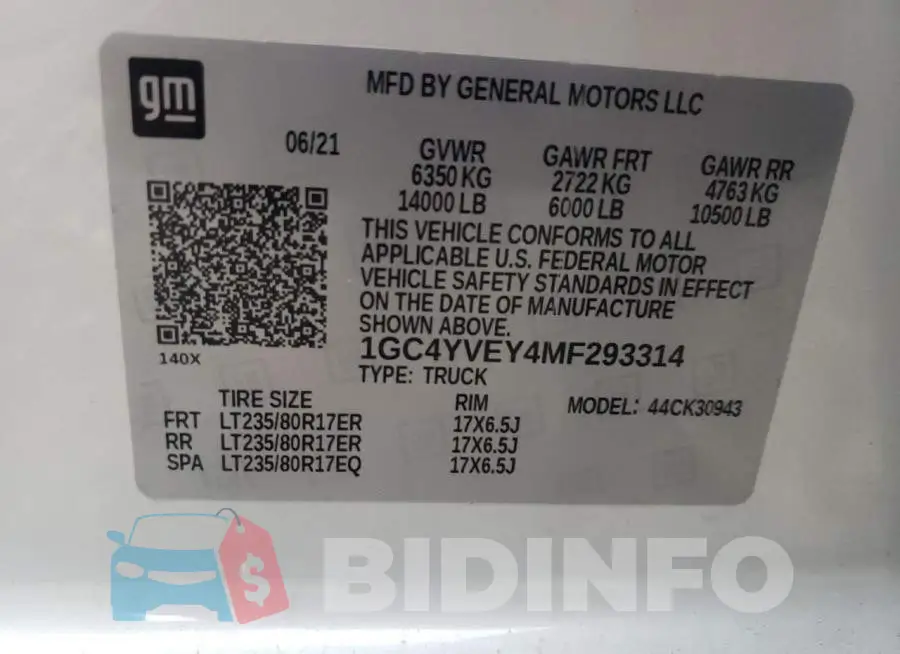 1GC4YVEY4MF293314 Photo# 12