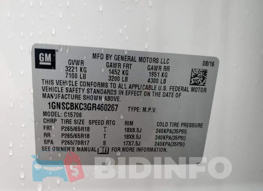 1GNSCBKC3GR460267 Photo# 13