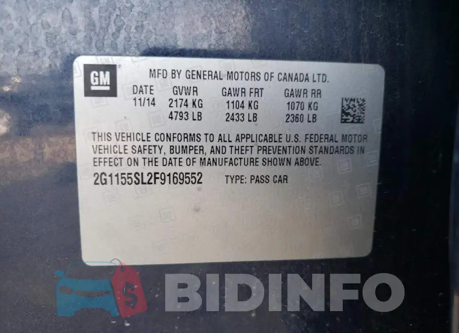 2G1155SL2F9169552 Photo# 12