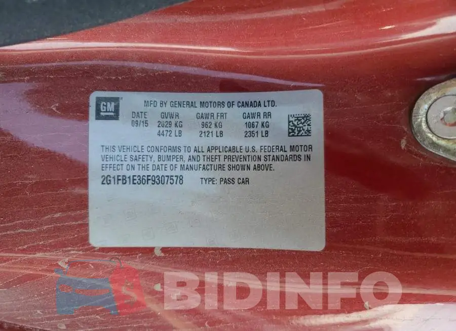 2G1FB1E36F9307578 Photo# 12