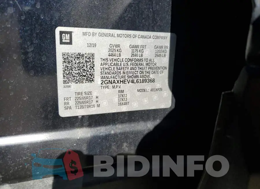 2GNAXHEV4L6189368 Photo# 13