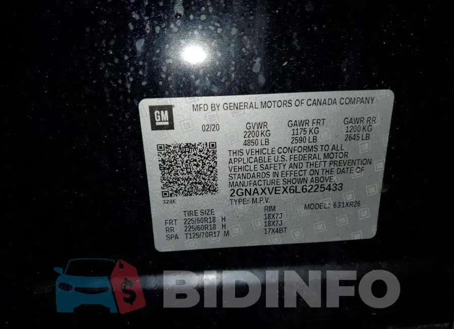 2GNAXVEX6L6225433 Photo# 13