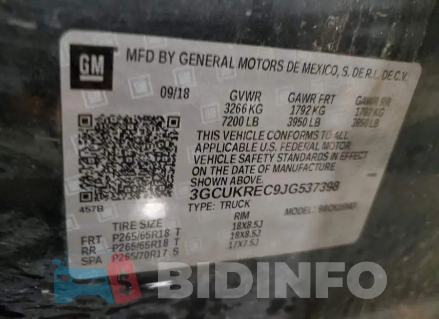 3GCUKREC9JG537398 Photo# 12