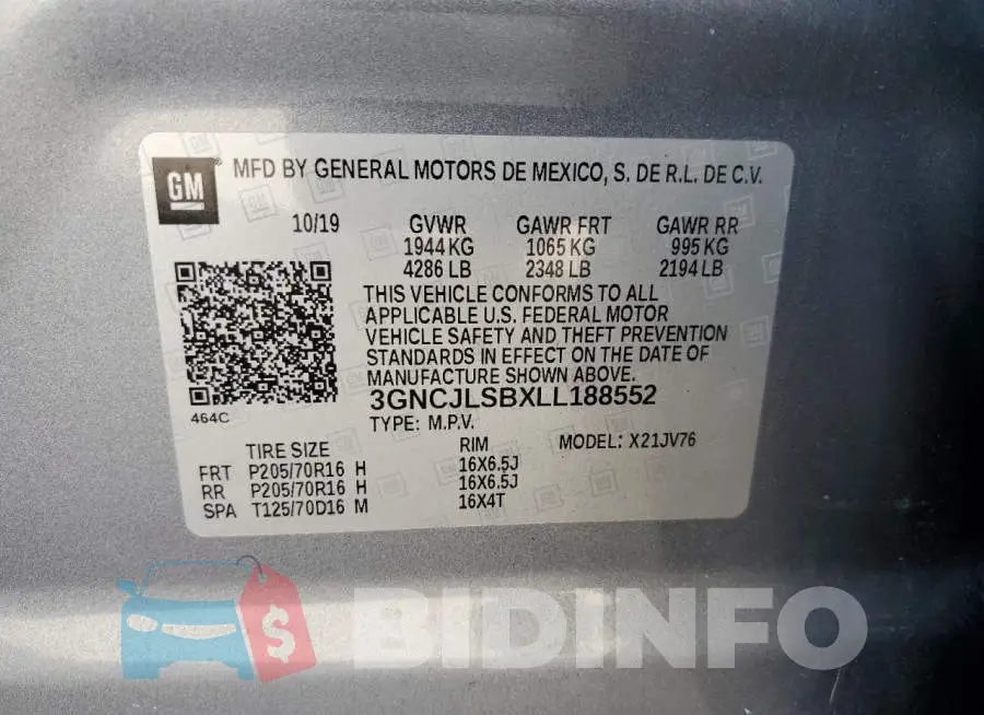 3GNCJLSBXLL188552 Photo# 12
