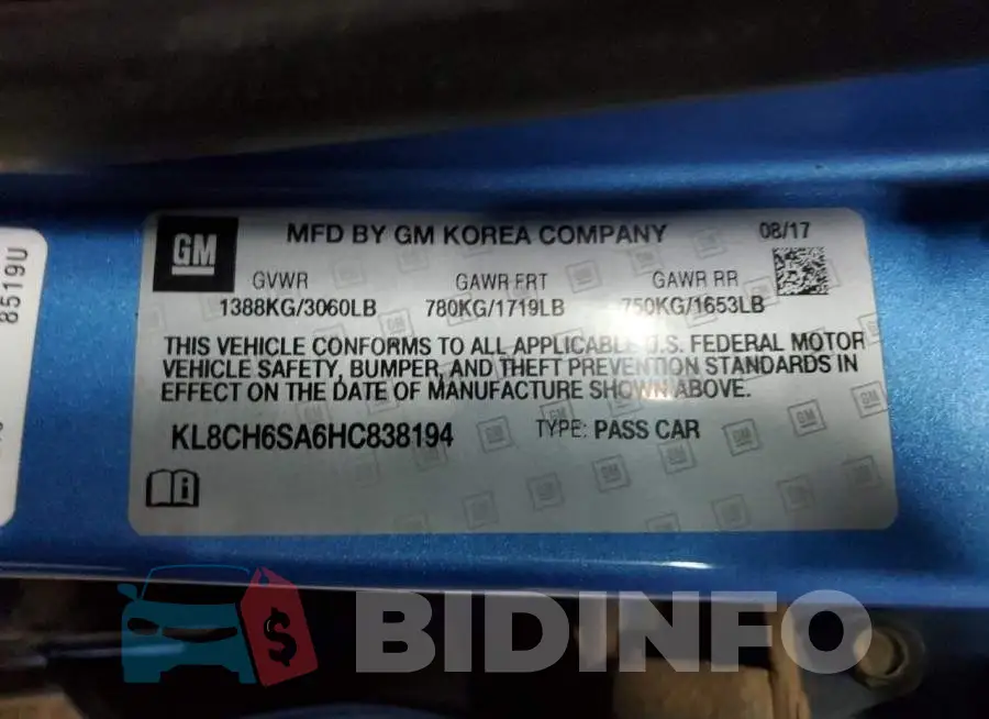 KL8CH6SA6HC838194 Photo# 12