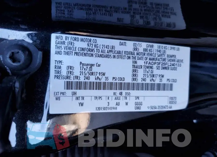 1FADP3F25FL240133 Photo# 12