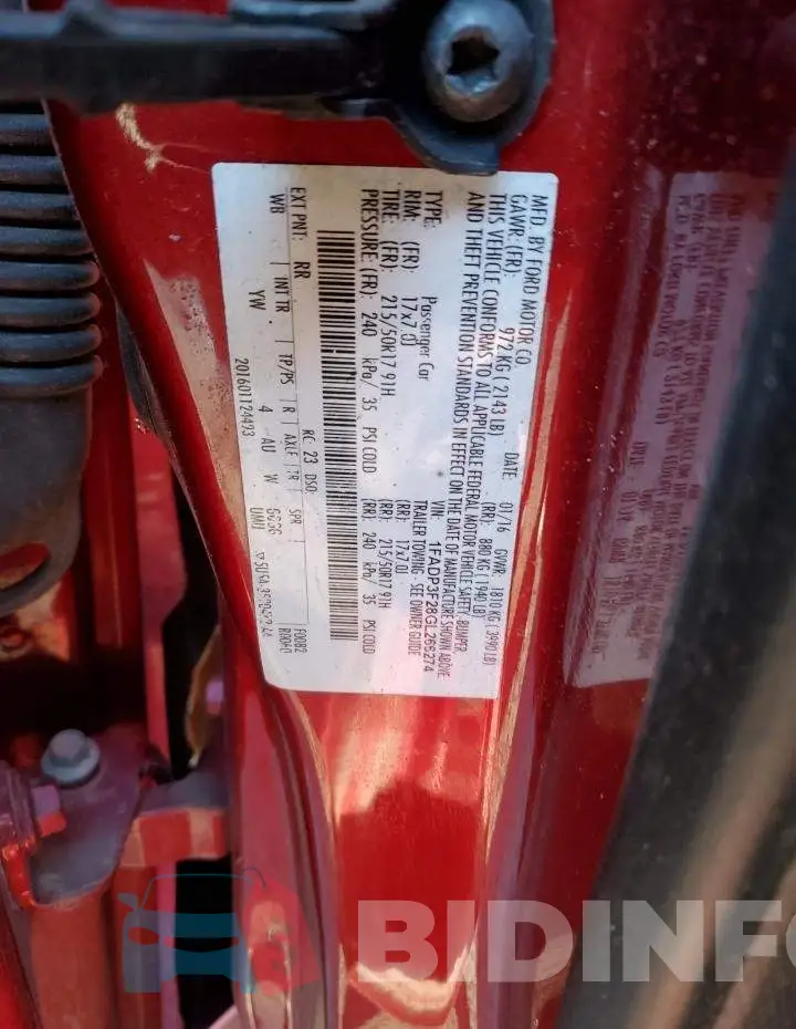 1FADP3F28GL266274 Photo# 13