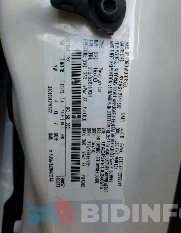 1FADP3FE1JL246675 Photo# 12